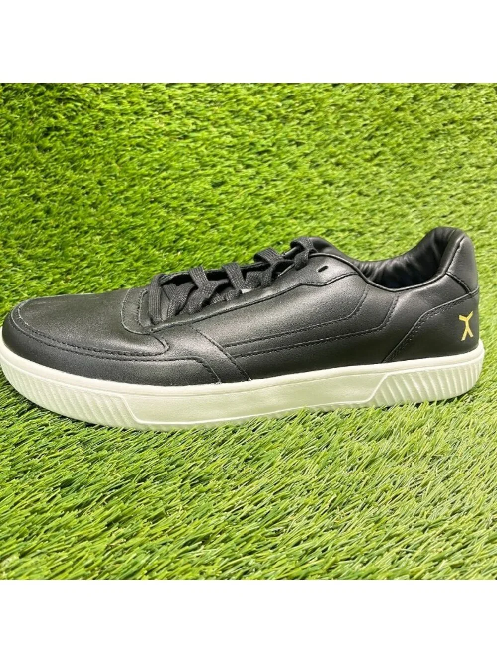 Flux Footwear Adapt Leather Trainer Black Mens Size 12.5 Athletic Shoes Sneakers
